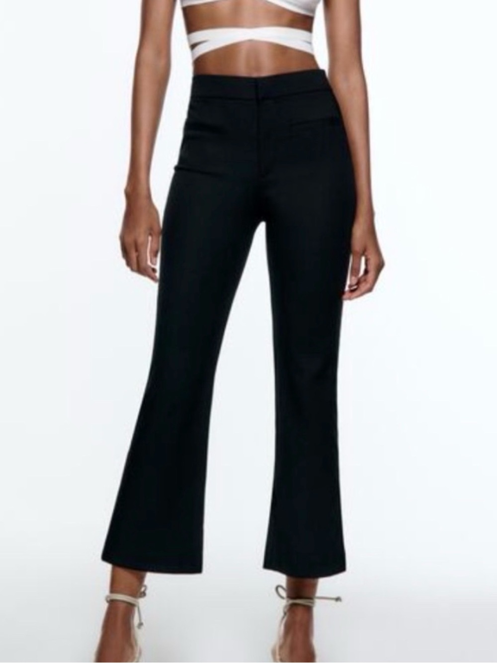 Zara Mini Flare Pants Black